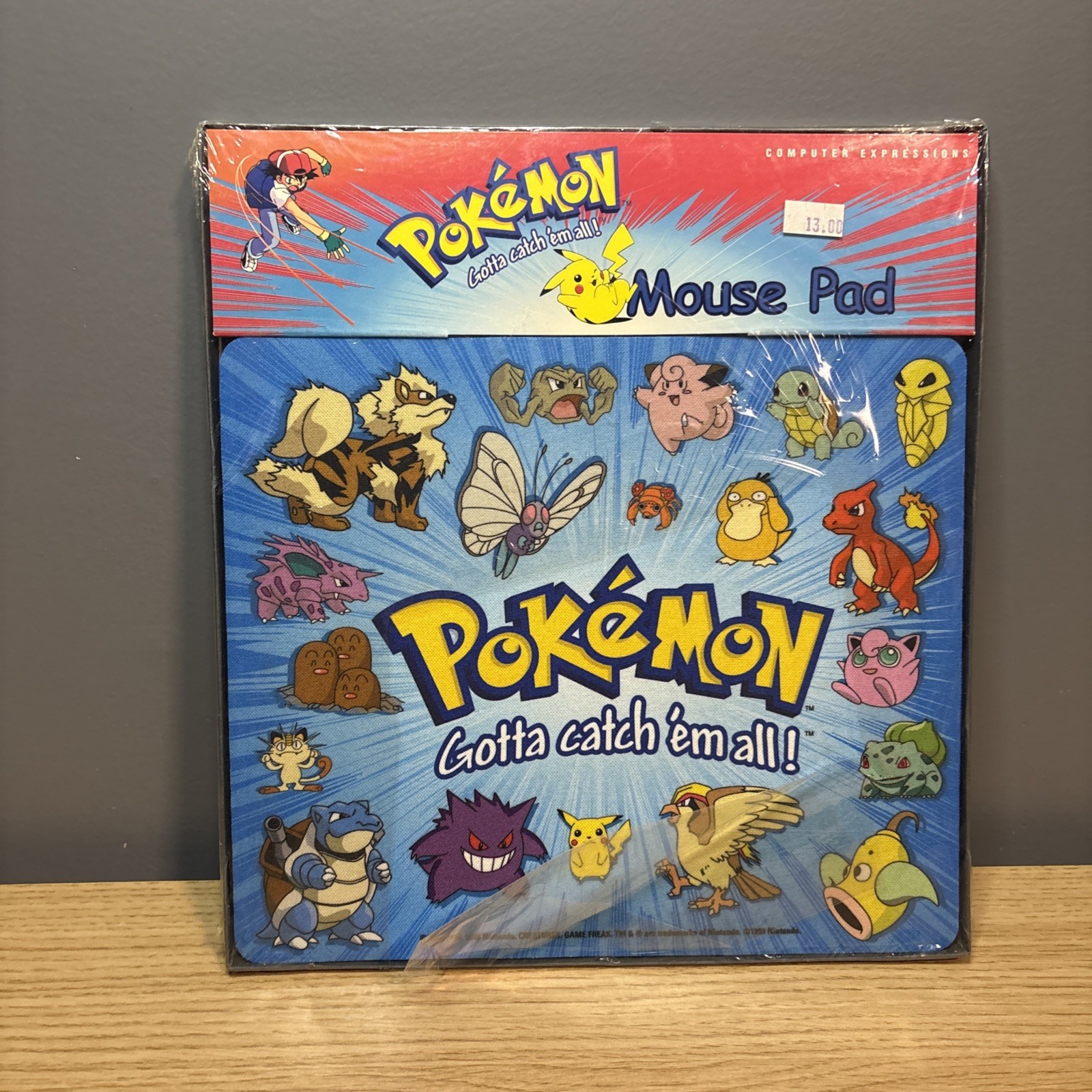 Rare VTG 1999 Sealed Pokemon Gotta Catch 'em all Mouse Pad Pikachu Nintendo NIB