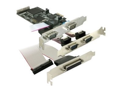 Delock PCI Express Card 4 x Serial 1x Parallel Controller 1.5 MB/s 89177
