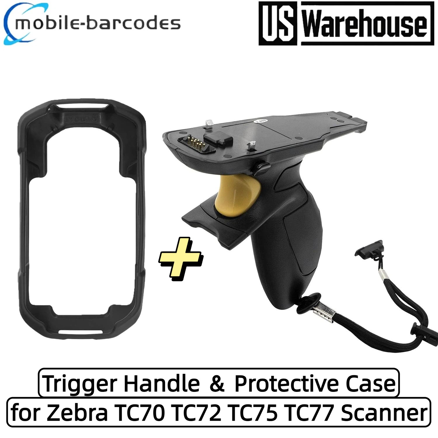 Trigger Handle w/ Protective Case for Zebra TC70 TC72 TC75 TC77 TRG-TC7X-SNP1-02