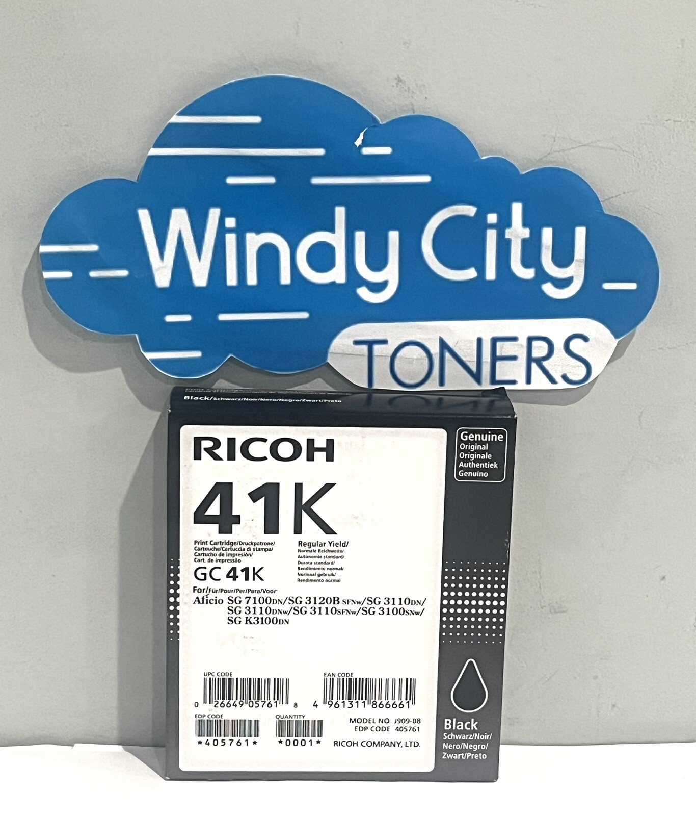Ricoh 405761 41K Black  Ink Cartridge For Aficio SG 3110DN SG 2110N Genuine NEW