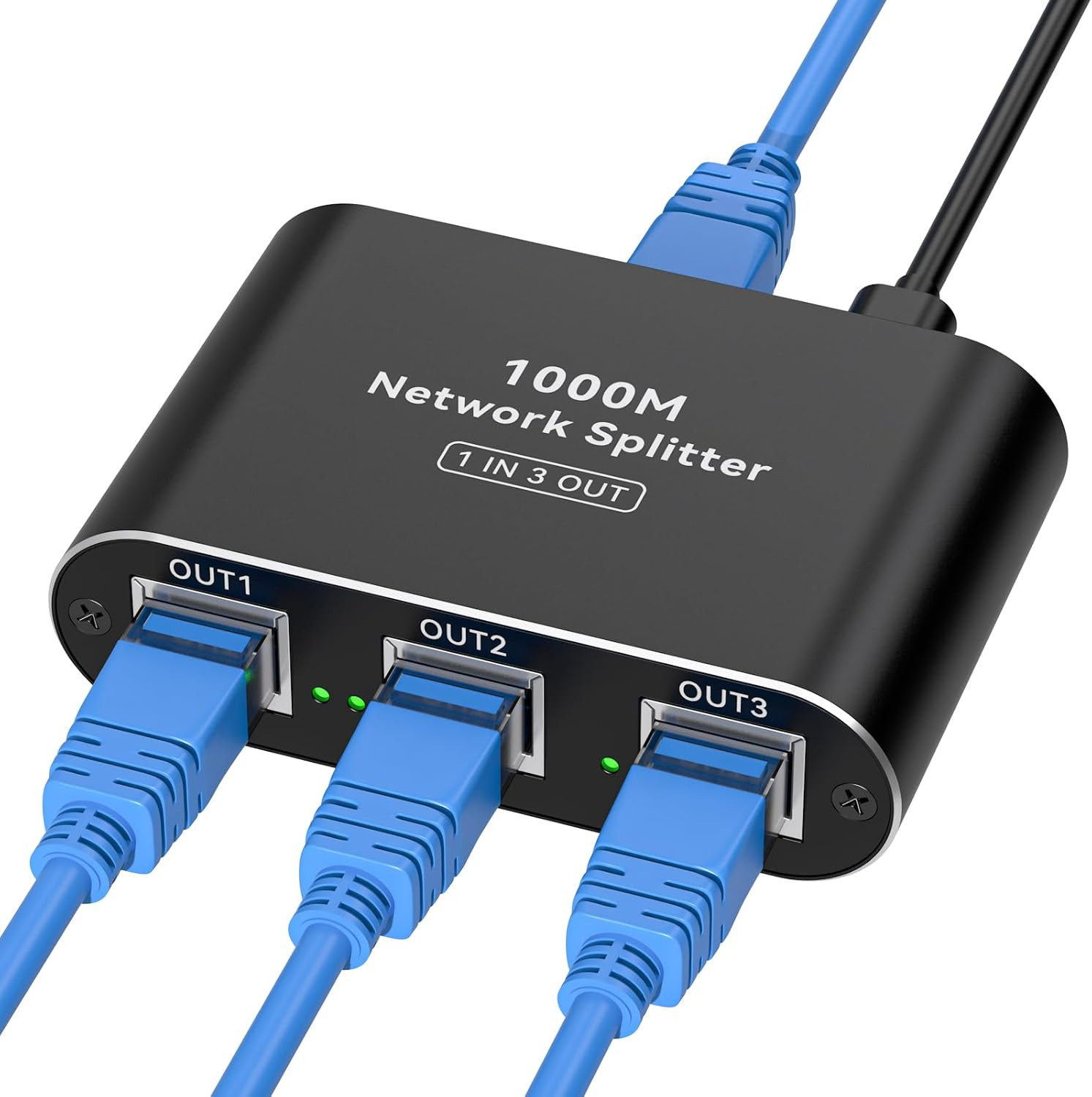Ethernet Splitter 1 to 3 High Speed LAN Splitter 1000Mbps Gigabit RJ45 Ethernet 