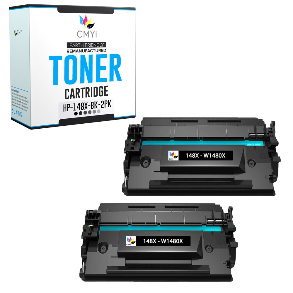 2-Pack CMYi Replacement 148X Black Printer Toner for HP LaserJet Pro 4002dwe