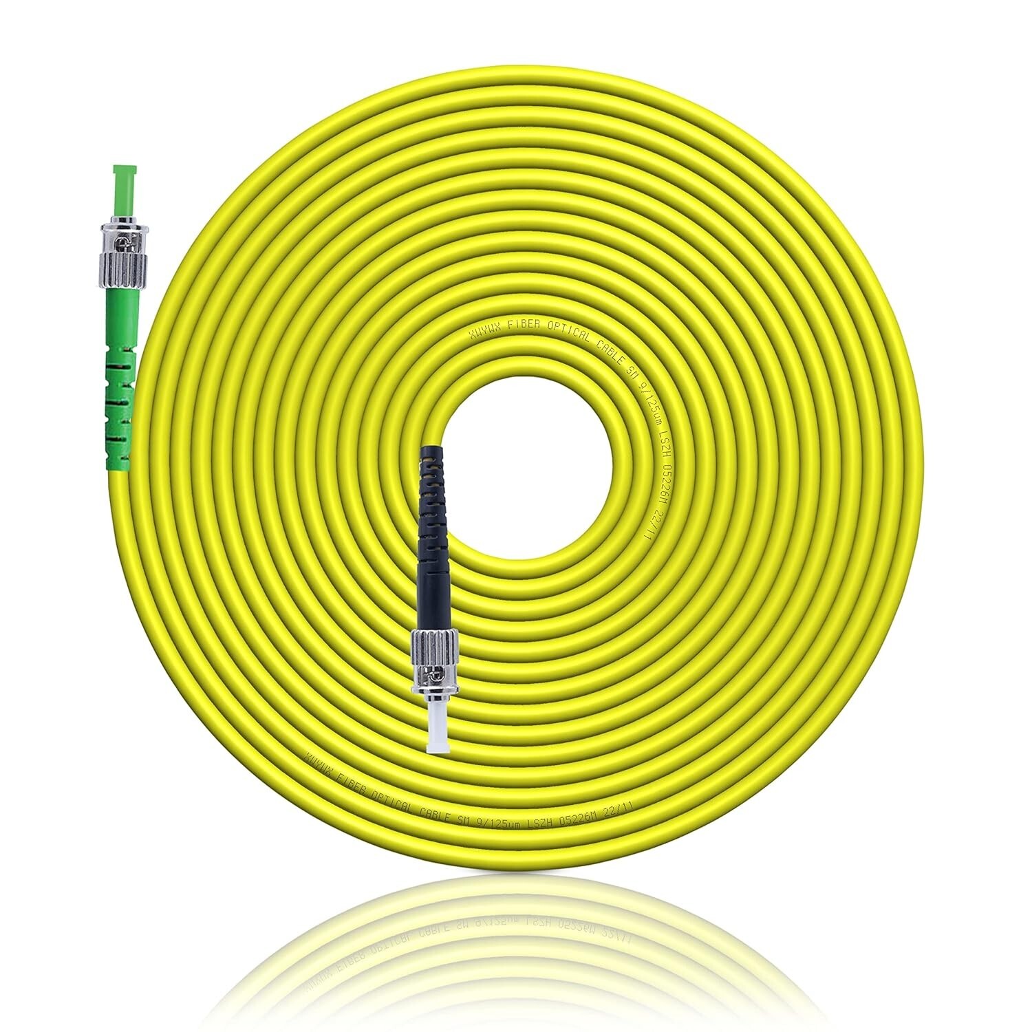 XWYWX 20M/66FT ST/APC to ST/UPC SM SX LSZH 3.0mm Indoor Fiber Optic Patch Cord,