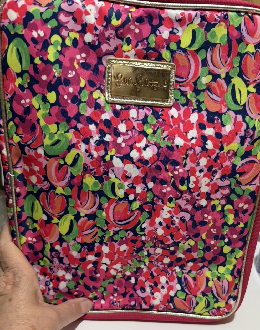 Lilly Pulitzer Wild Confetti Zippered Agenda Folio Laptop Organizer Pink Floral