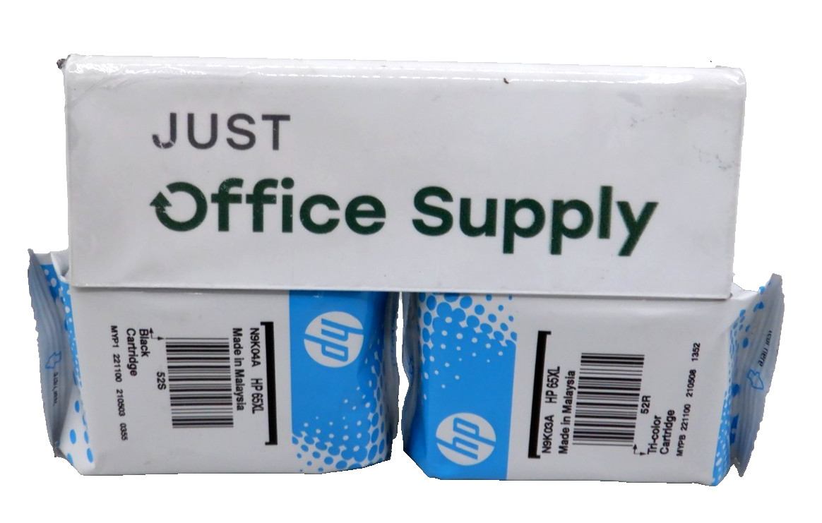 Genuine OEM HP 65XL Black  -  65XL Tri-color Ink Bulk Packaging 