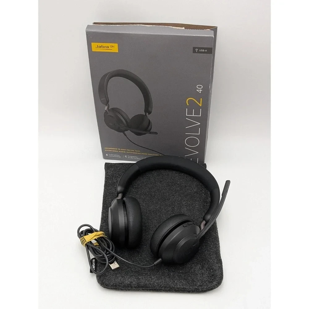 Jabra Evolve2 40 USB-A UC Stereo Headset noise isolation - HSC130