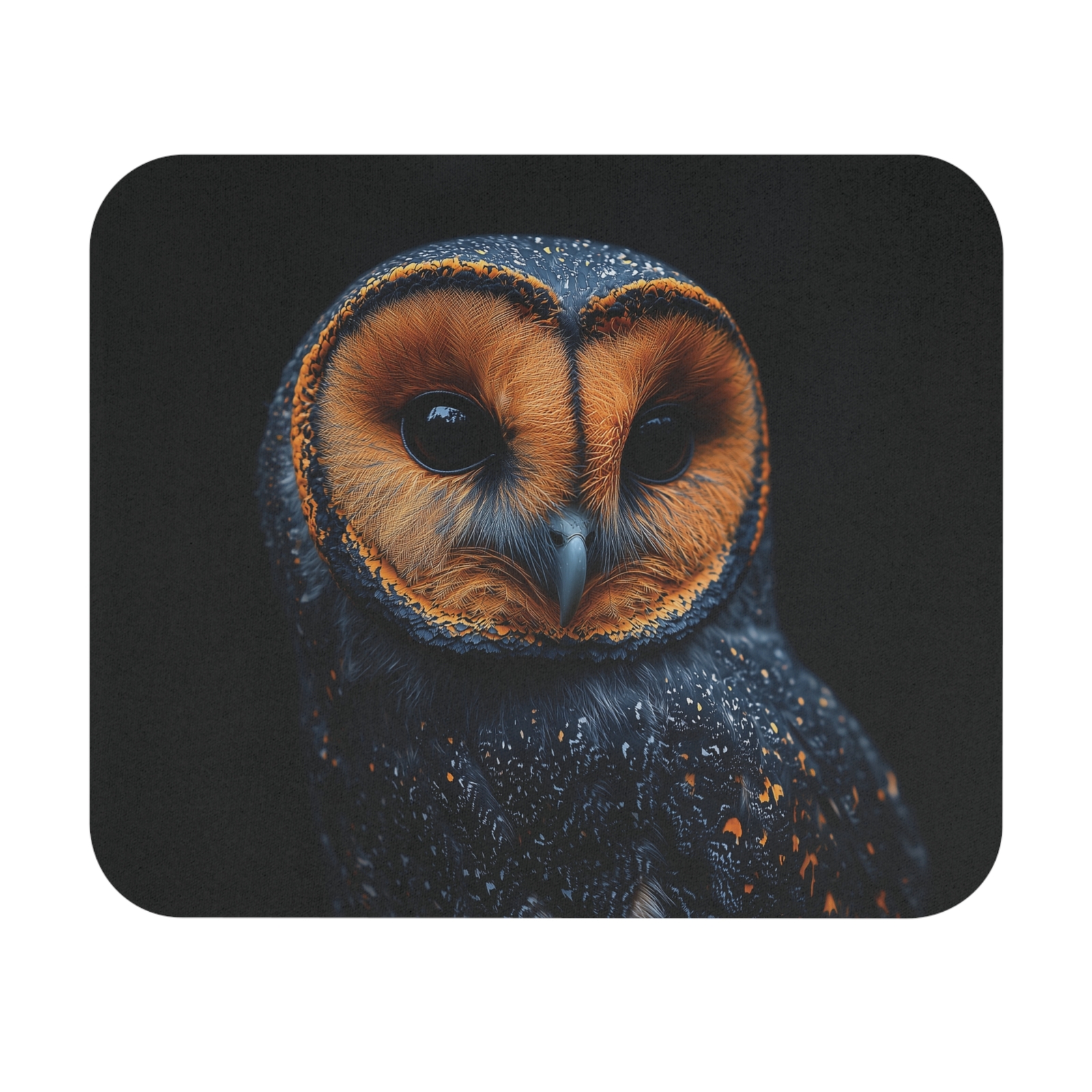 AvalgArt Mouse Pad – Dark Owl Portrait Design, Smooth Surface, Anti-Slip Base