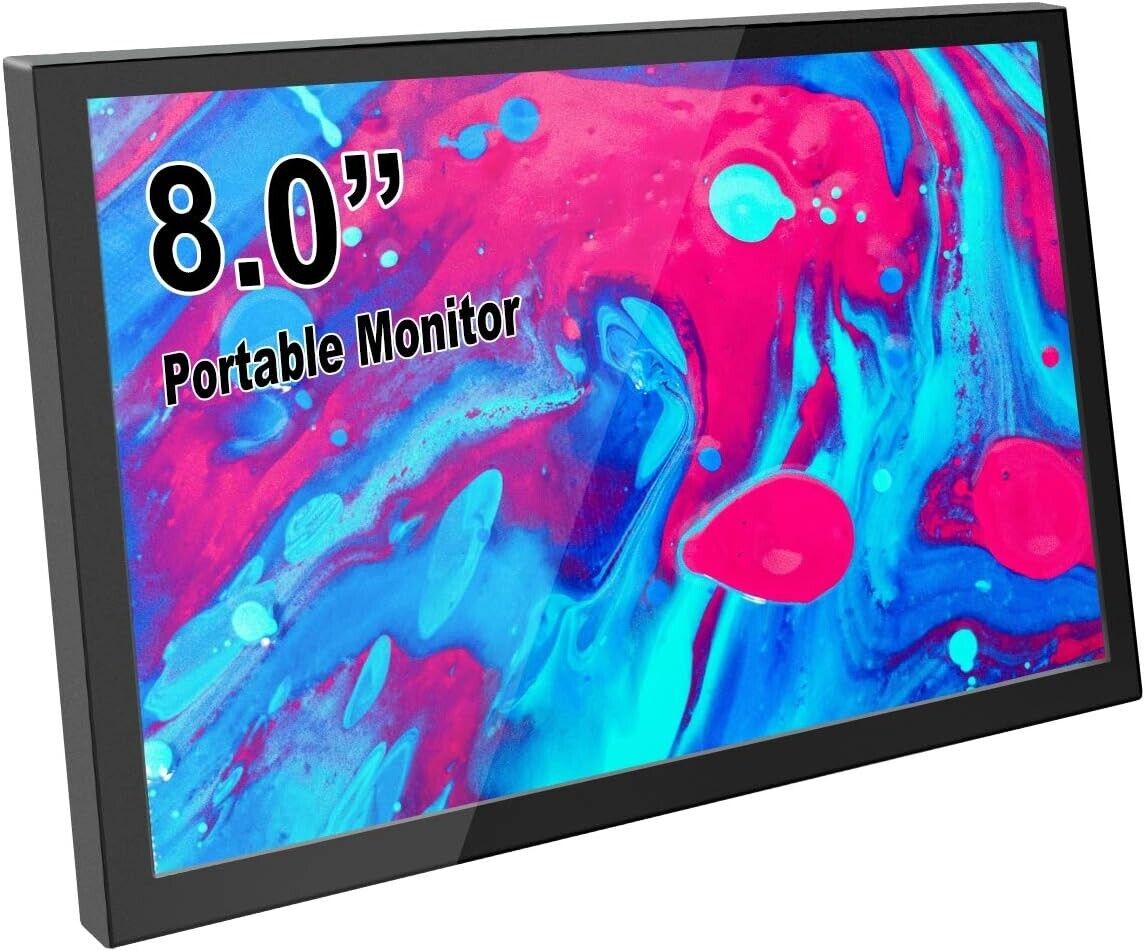 8 Inch Portable Monitor Small HD Monitor 1280x800 Mini Monitor for PC Laptop