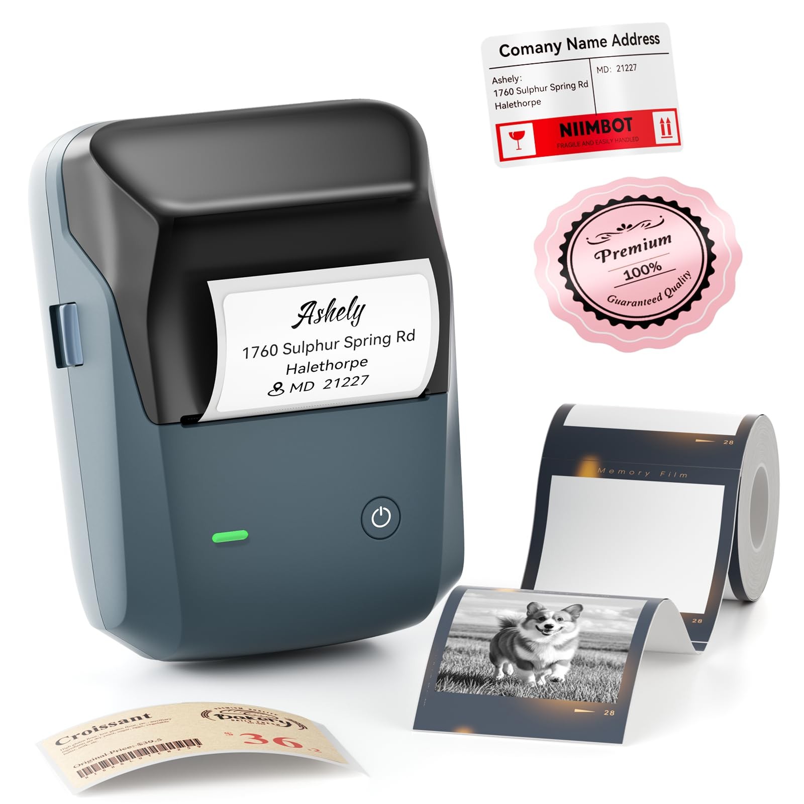 B1 Pro Label Maker with 1 Label, 300 DPI Thermal Label Printer