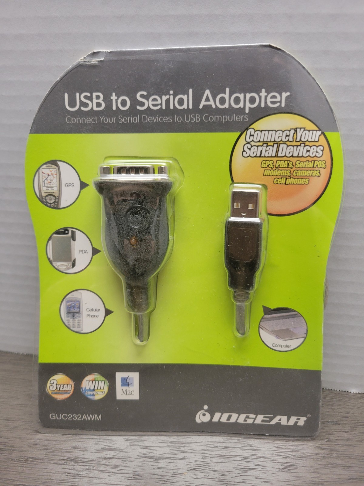 NEW USB TO ADAPTER IOGEAR USB PDA / Serial Adaptor Model GUC232AWM NEW OLD STOCK