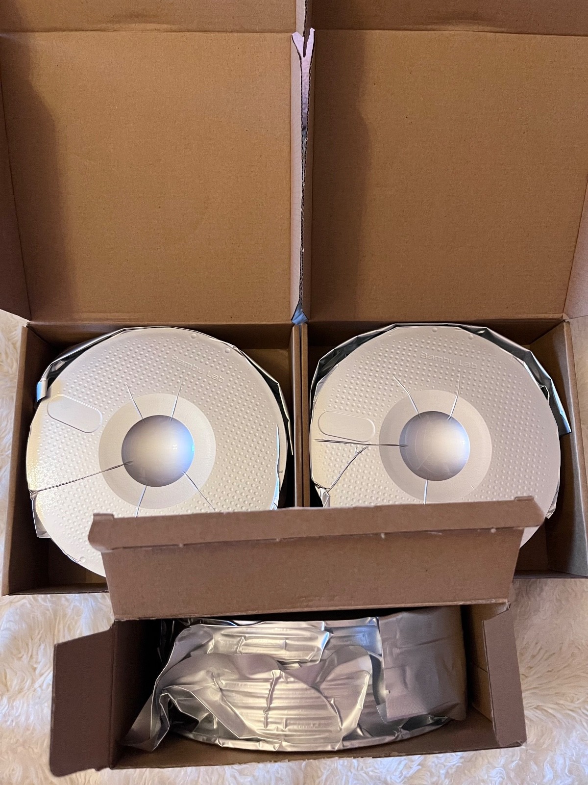3 Bambu Lab ABS-GF 1kg 3D Printing Filament Gray & Black Spools New