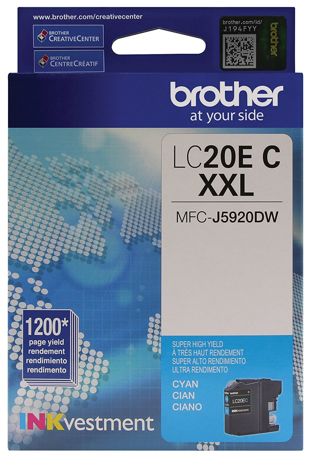 GENUINE Brother LC20E Cyan Ink Cartridge for MFC-J985DW MFC-J5920DW