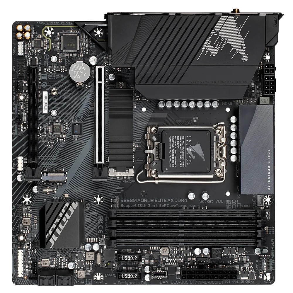Gigabyte B660M AORUS ELITE AX DDR4 Motherboard Intel B660 LGA1700 HDMI DP mATX