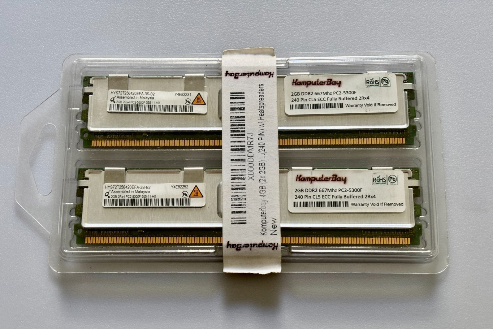 KomputerBay  2x2GB DDR2 667MHZ PC2-5300F ECC Fully Buffered