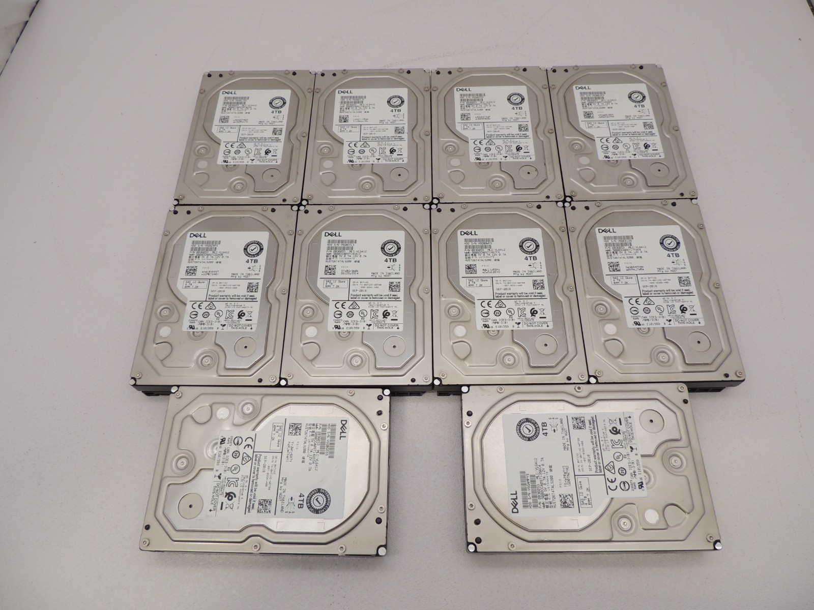 Lot of 10 DELL EMC 4TB 7200RPM 12Gb/s SAS 3.5" HDD Hard Drive HUS726T4TALS200