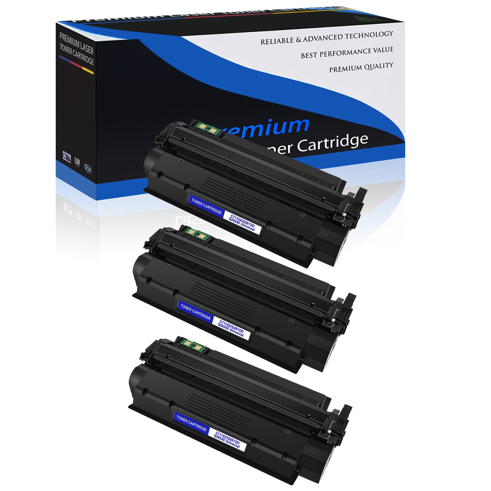 3PCS Black Q2613X Toner Cartridge for HP LaserJet 1300 1300N 1300XI Printer