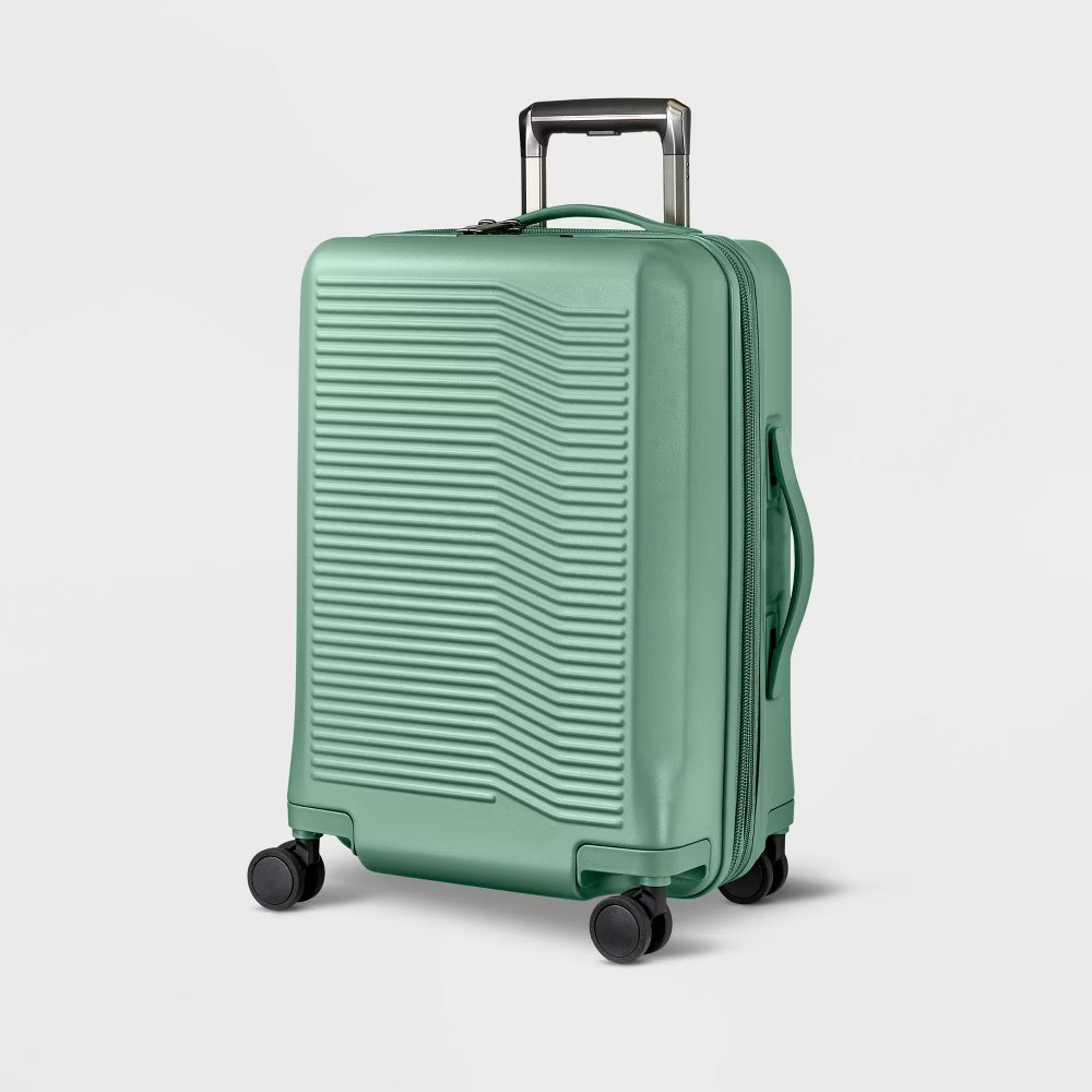 Signature Hardside Carry On Spinner Suitcase Matte Green - Open Story