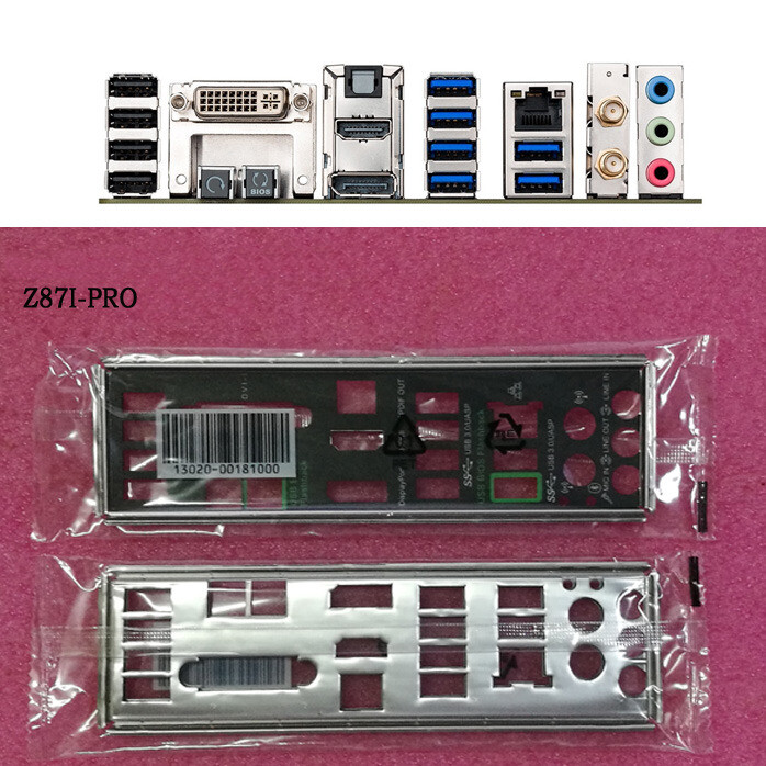 For Asus Z87I-PRO & Z87I-DELUXE Shield IO I/O Rear Baffle Backplate Motherboard