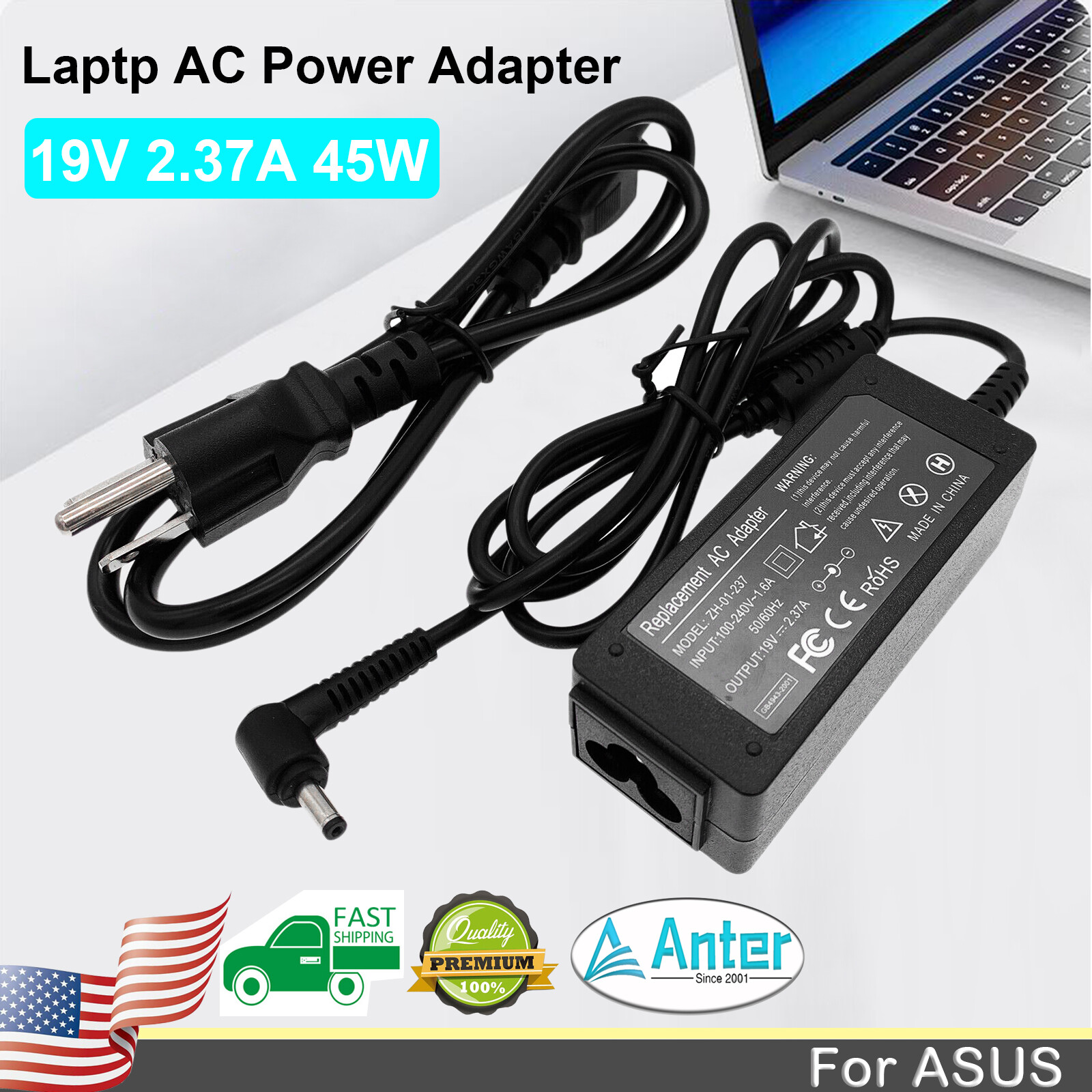 Charger AC Adapter For ASUS RT-AC86U WiFi Gaming Router AC2900 Power Supply Cord