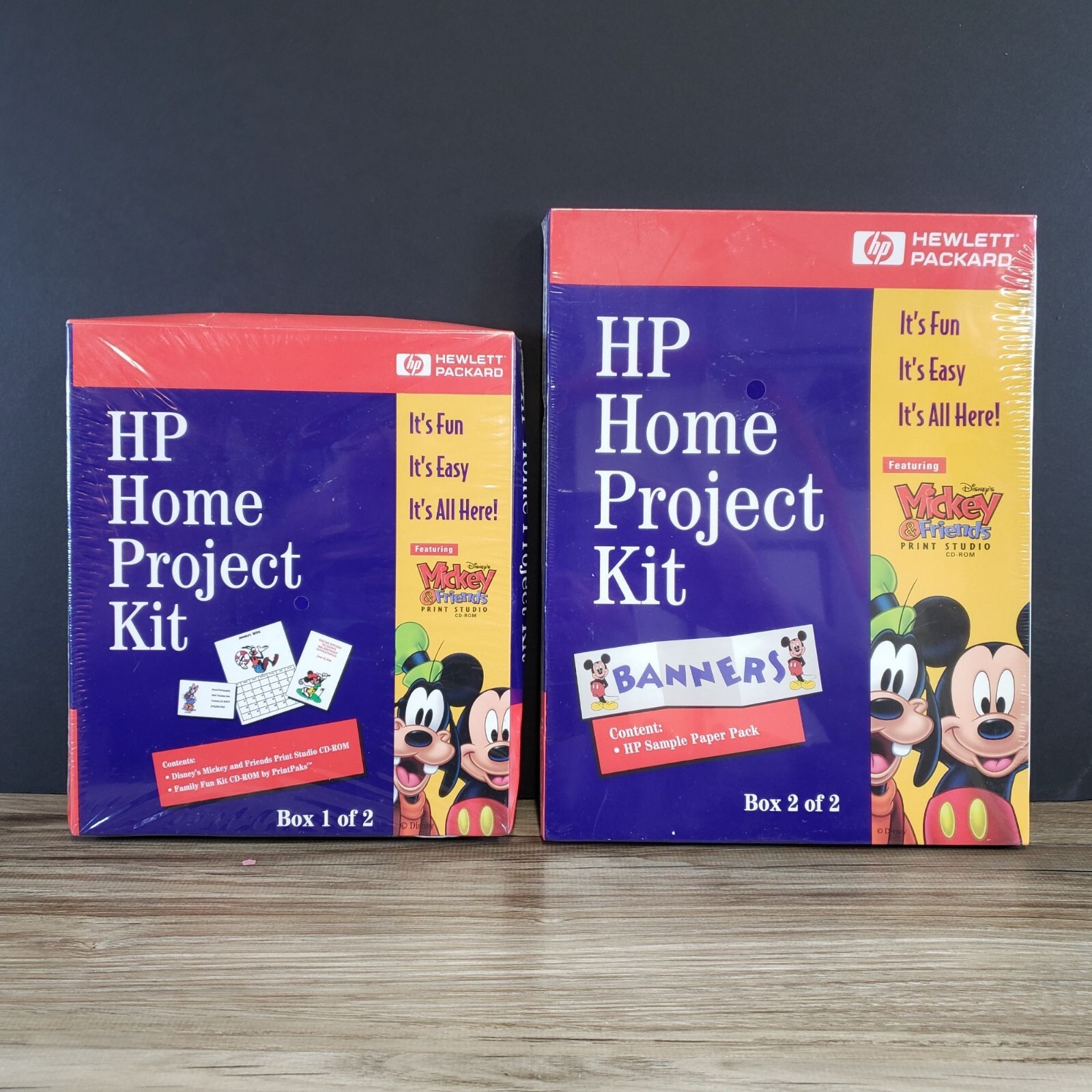 HP HOME PROJECT KIT DISNEY MICKEY & FRIENDS Print Studio 2 Box Set. NEW SEALED