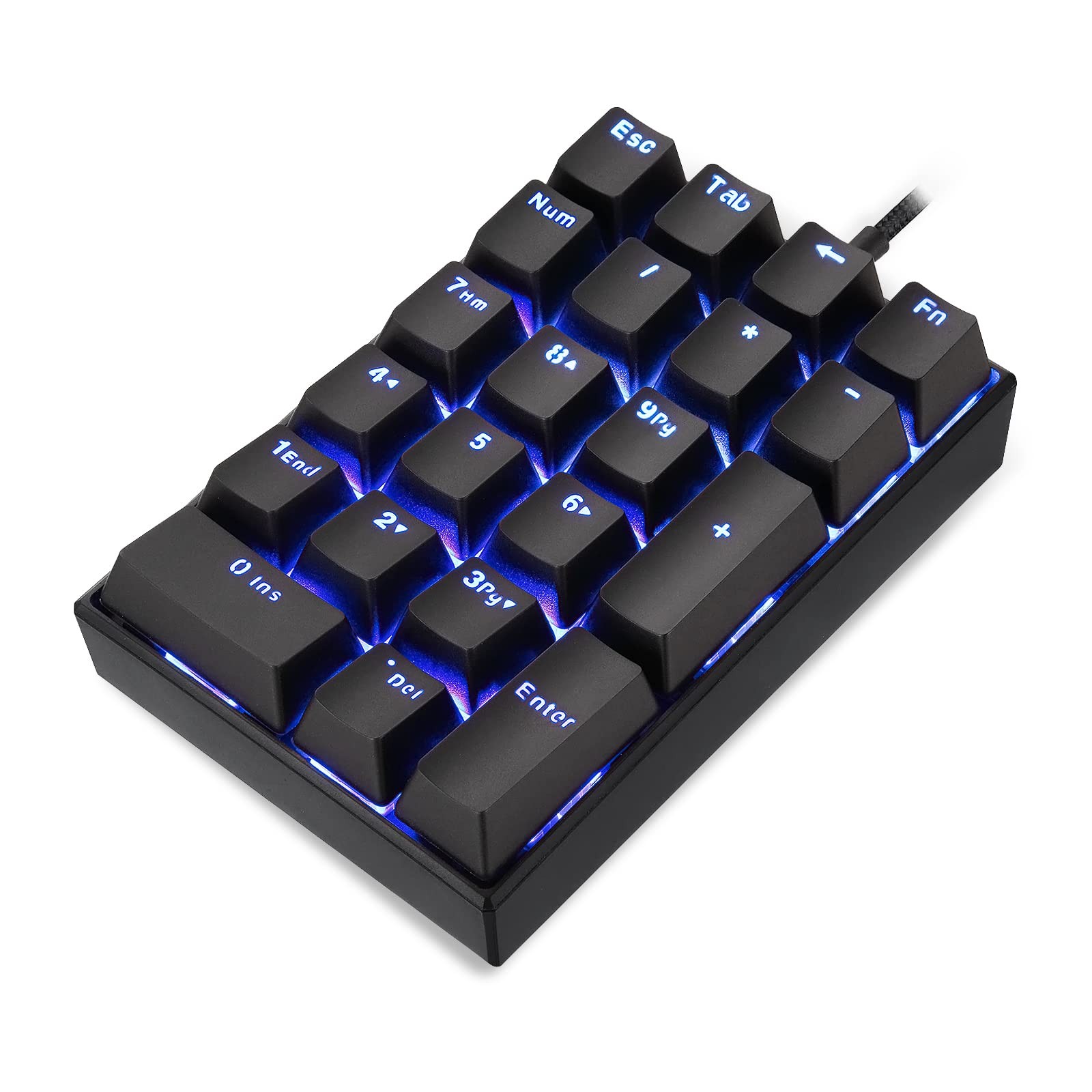 K23 Mechanical Numeric Keypad Red Switch Wired 21 Keys Mini Numpad Portable