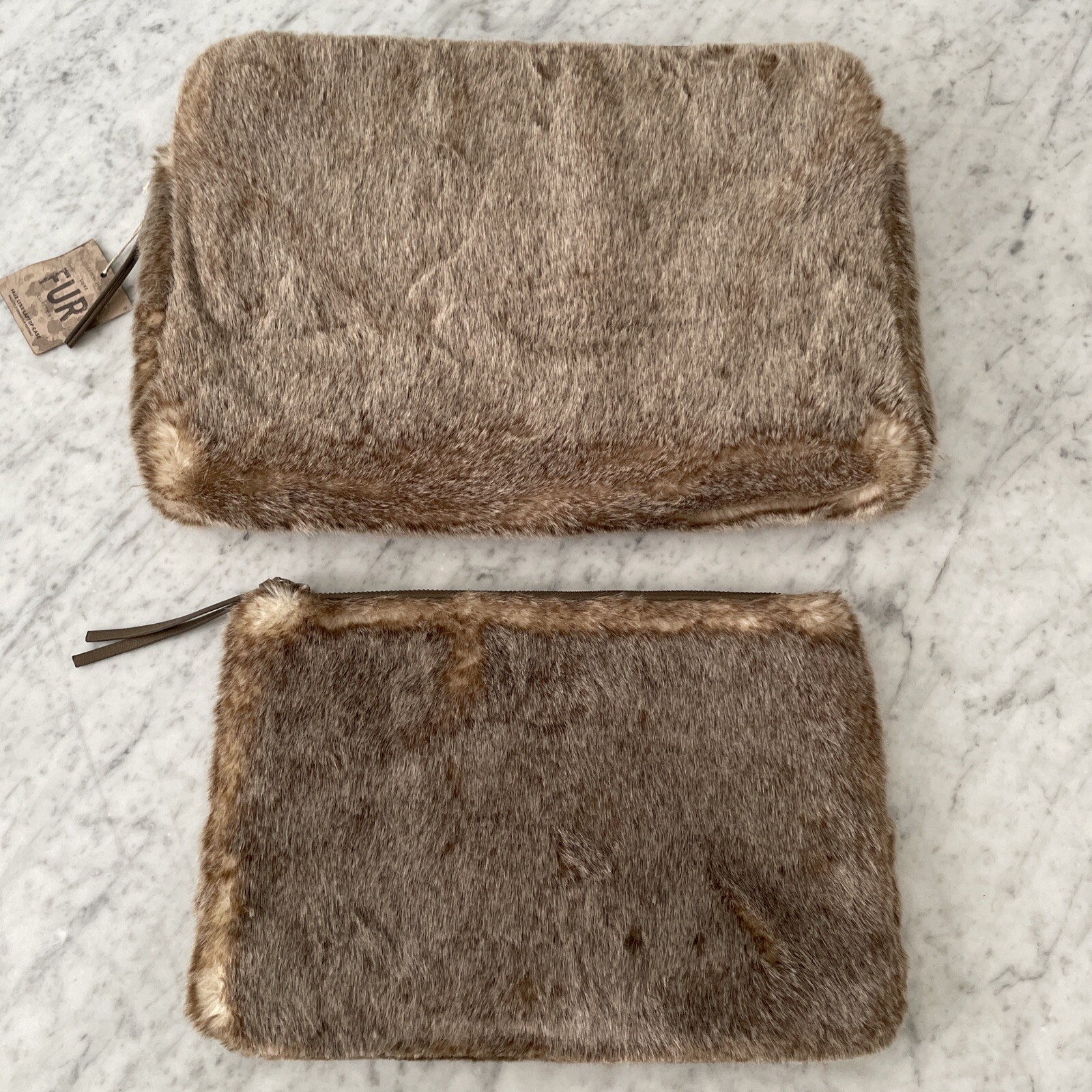 Restoration Hardware RH Luxe Faux Fur Laptop Case & Tablet Case Brand New