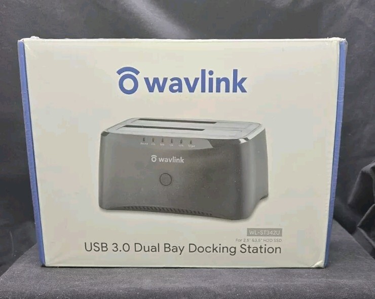 NEW WAVLINK USB 3.0 DUAL BAY DOCKING STATION - 2.5 & 3.5 HDD SSD - WL-ST342U