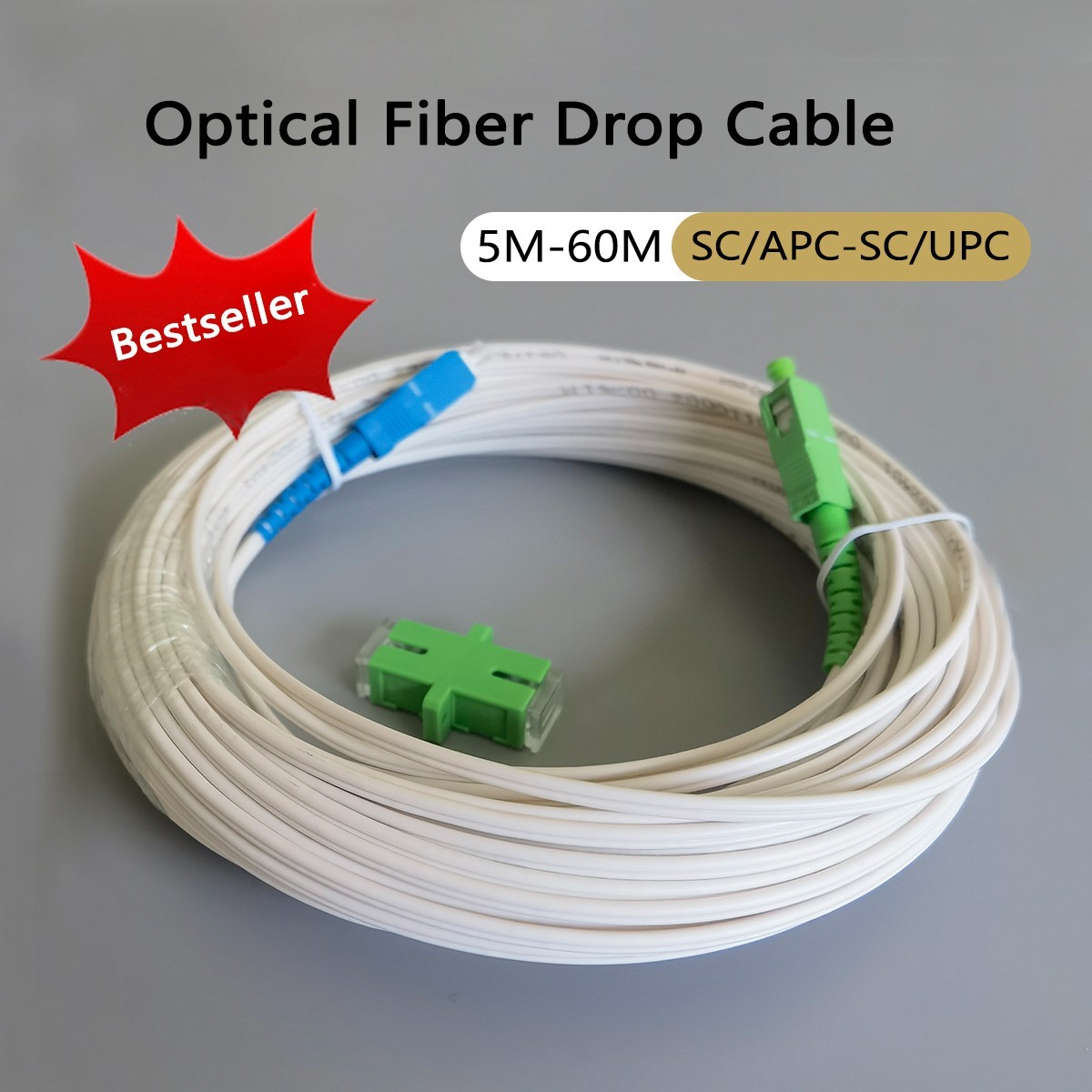 5M-60M Fiber Optic Indoor Drop Cable SC/APC-SC/UPC Simplex Core FTTH