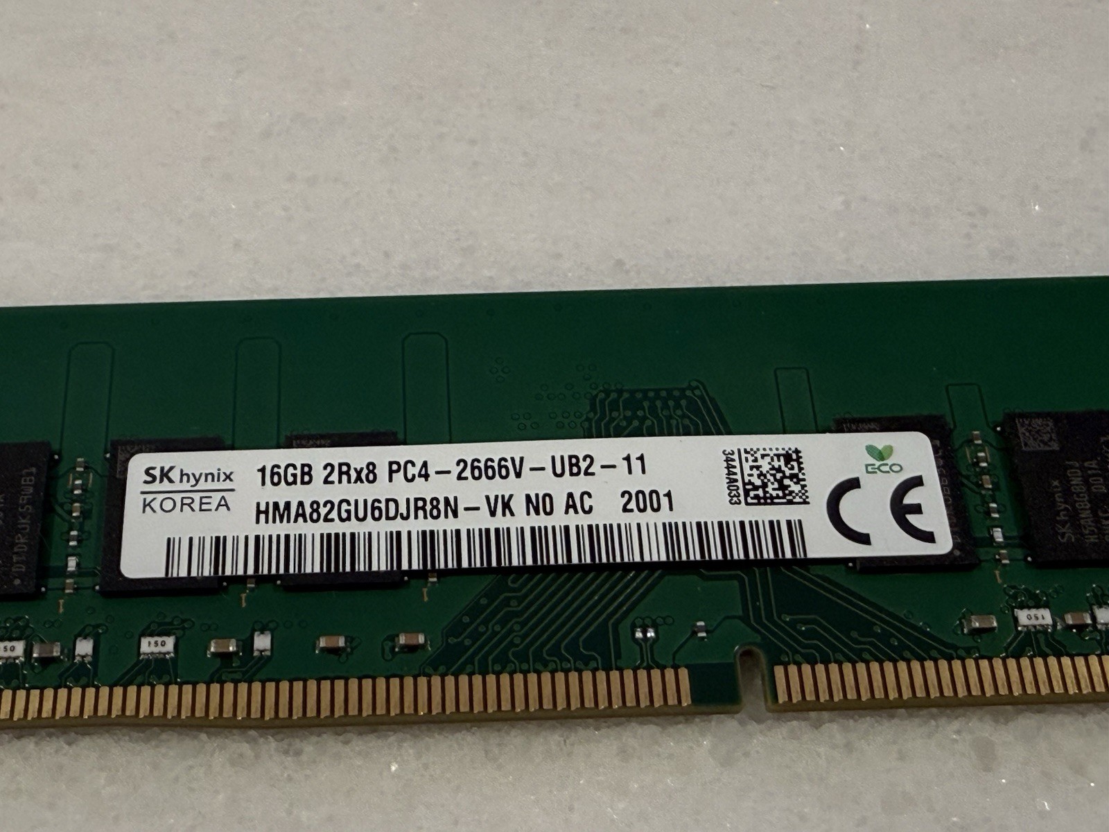 SK Hynix 16GB 2Rx8 PC4-2666V-UB1-11 HMA82GU6DJR8N Desktop RAM