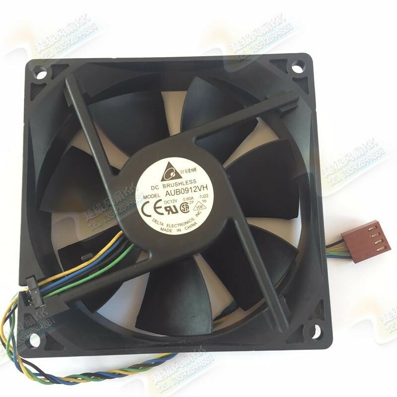 DELTA AUB0912VH 92X92X25MM DC12V 0.6A 4PIN PWM Chassis Cooling Fan