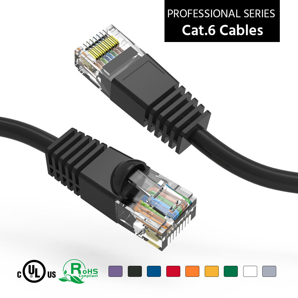 Cat. 6 UTP Ethernet Network Booted Patch Cable 24AWG 550 MHz Stranded