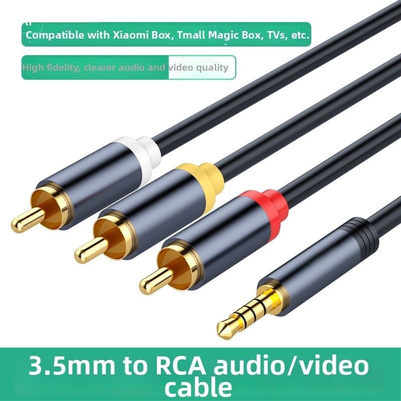 3.5mm JackMale to 3 x RCA Phono Male Plugs Audio Cable Lead 0.5m 1m 1.5m 3m 5m