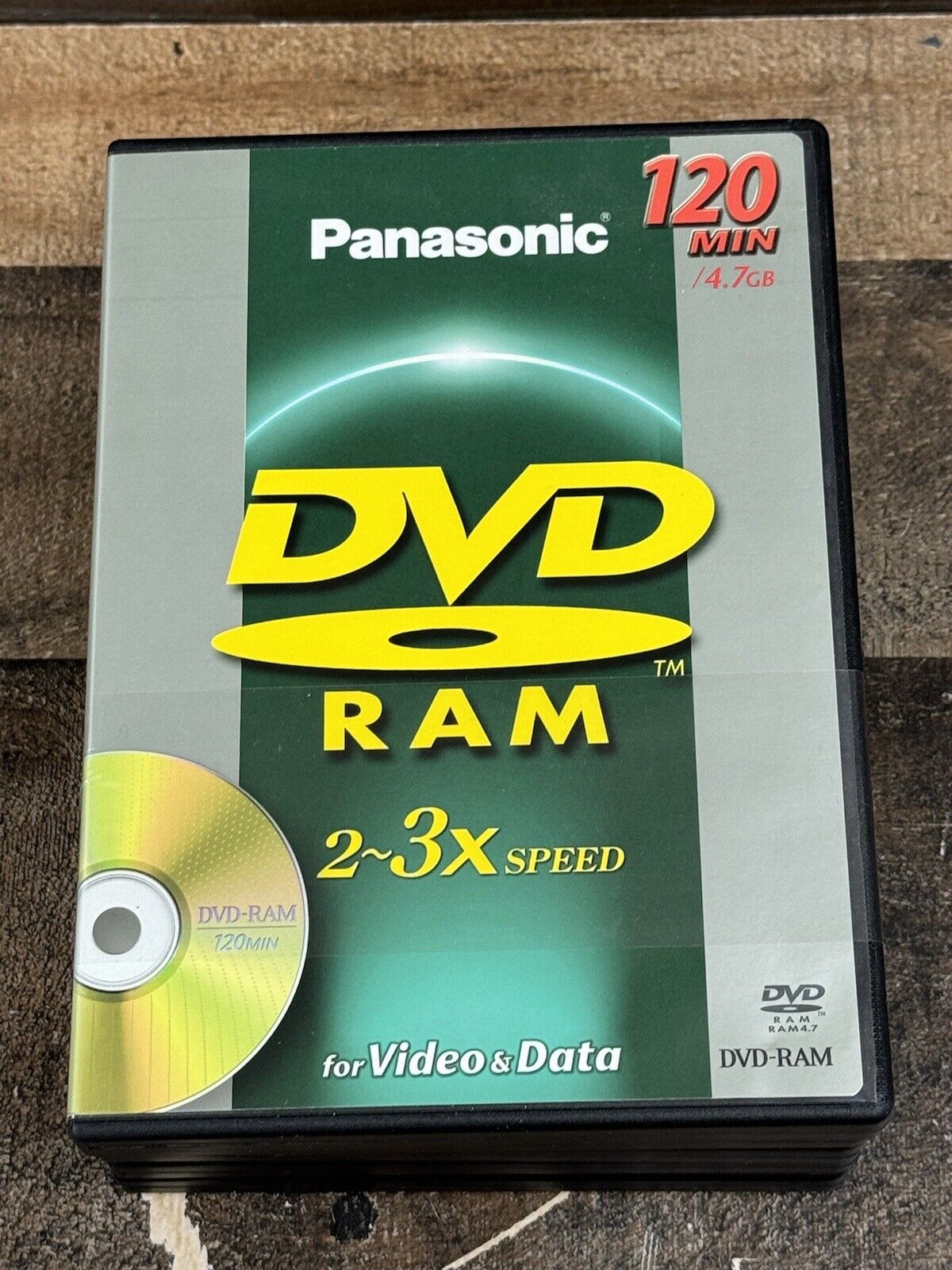 5 pack- PANASONIC LM-AT12020LU5 DVD Ram Discs 2-3X Speed 120 Minute 4.7GB
