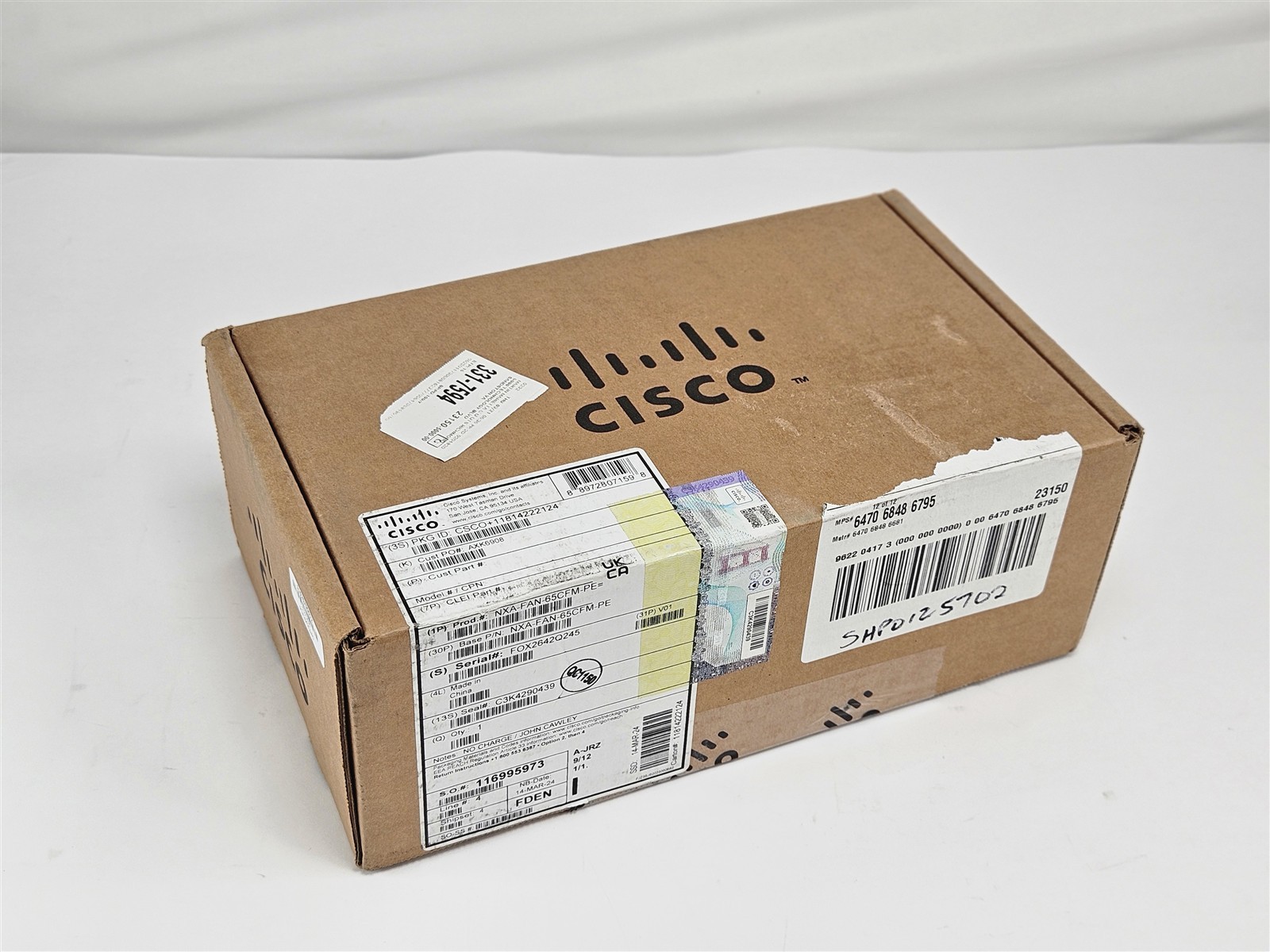 Genuine Cisco NXA-FAN-65CFM-PE Nexus Switch Fan Brand New