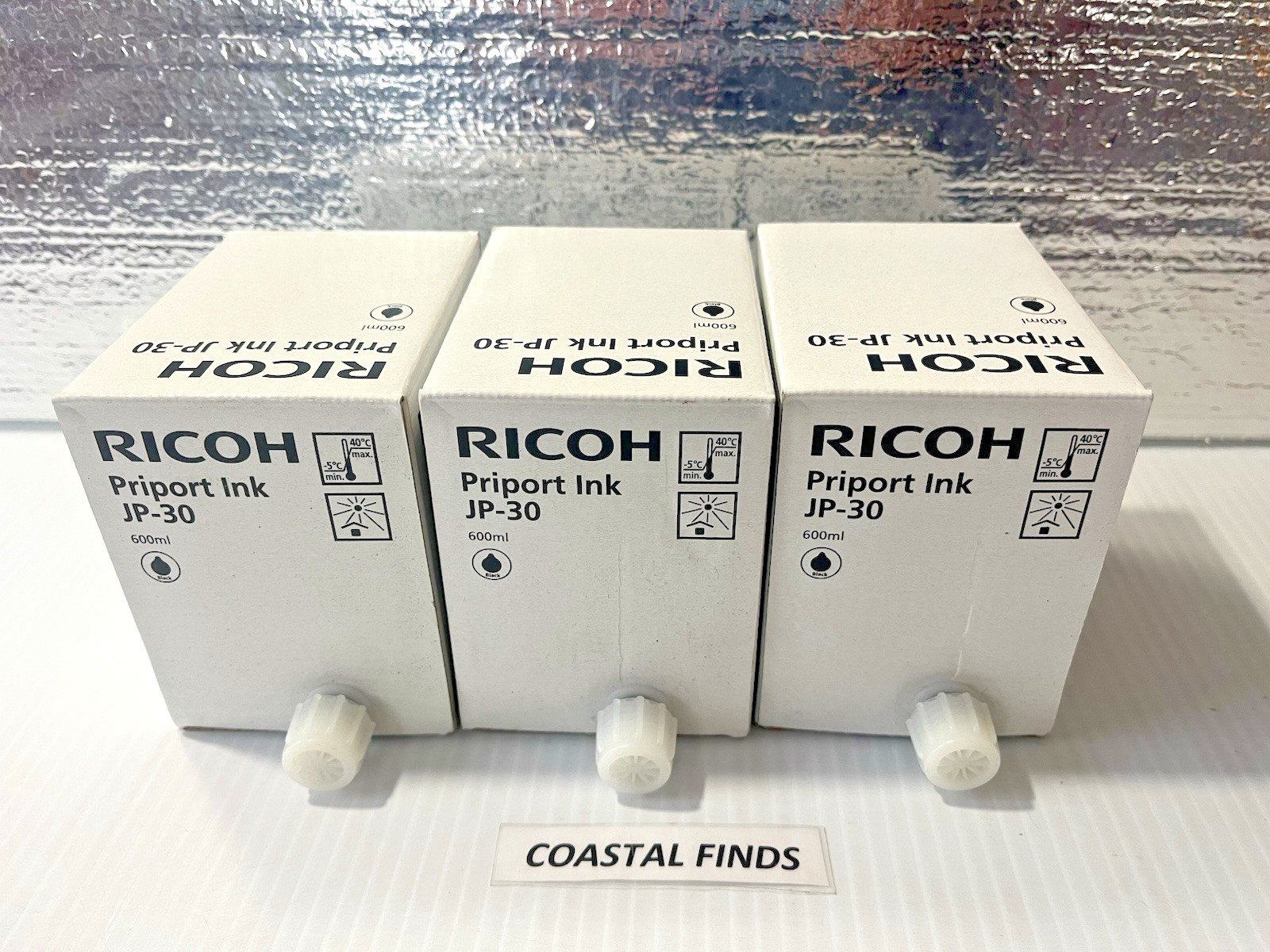 Ricoh Priport Ink JP-30 Lot (3) 600mL 817113 OEM NEW Genuine Sealed
