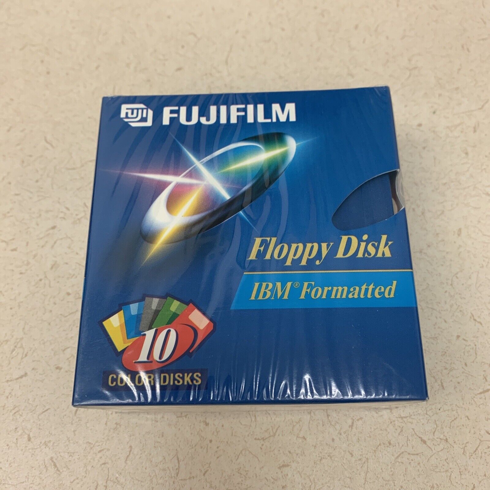 New Fujifilm 10 Pack Color Floppy Discs Disks 1.44MB 3.5\