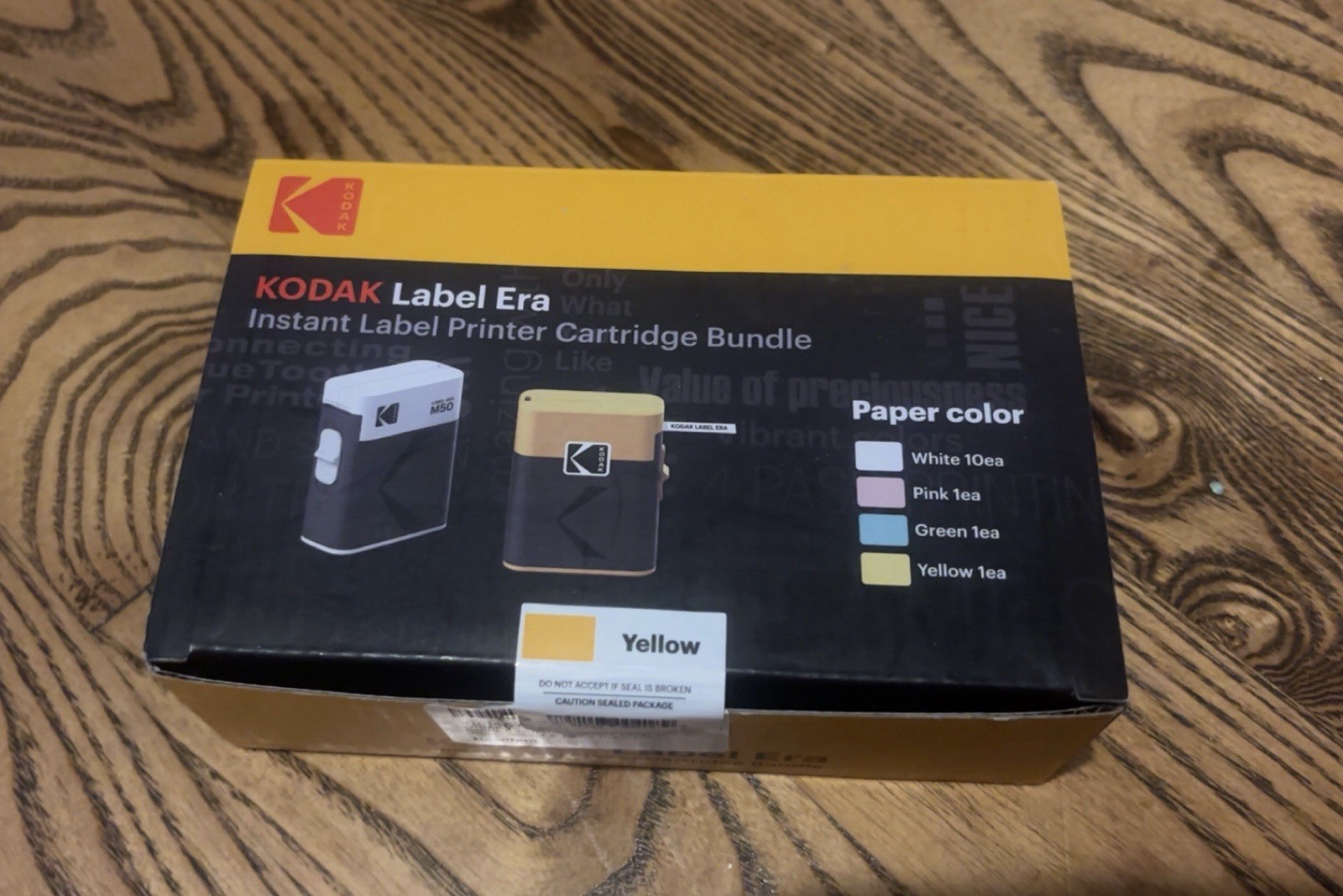 Kodak Label Era M50 Instant Label Printer Bundle Color: Yellow (Never Used)