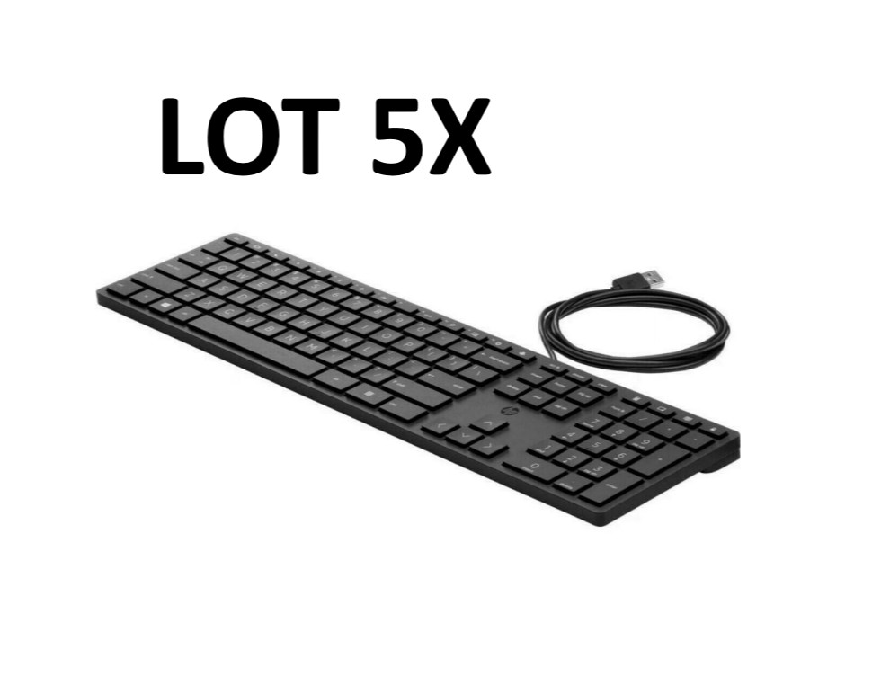 Lot 5x New HP Wired Desktop 320K Keyboard US L96909-001
