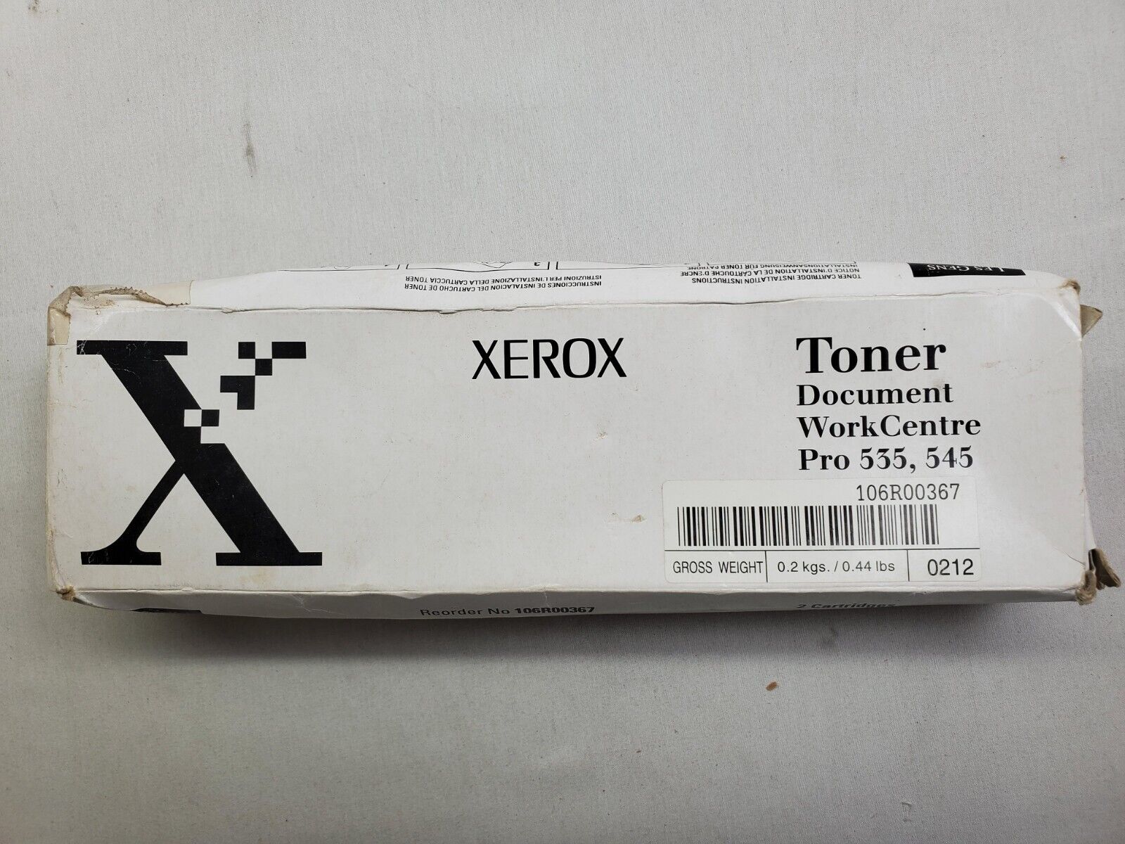 Genuine OEM Xerox 106R00367 ( 106R367 ) Black Toner Cartridge WorkCentre Pro 535