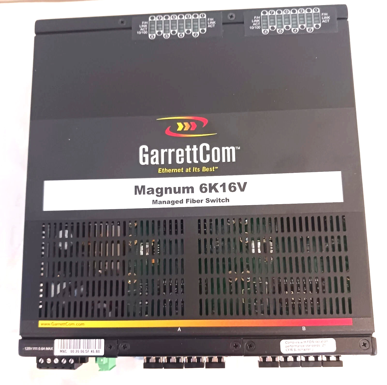 GarrettCom Magnum 6K16V 16 Port Fiber Industrial Configurable Managed Switch