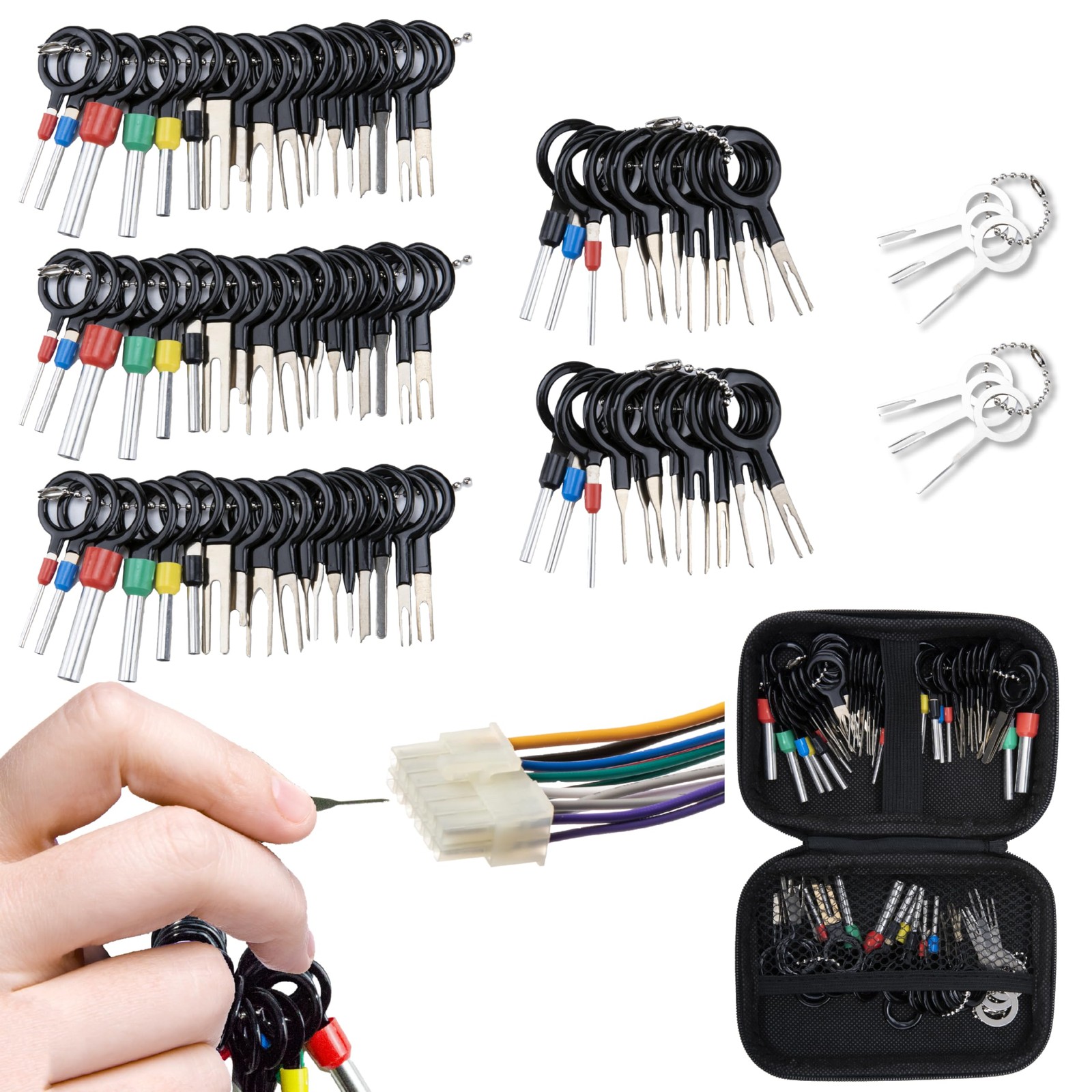 82 PCS Terminal Removal Tool Kit, Depinning Tool Kit, Pin Removal Tool