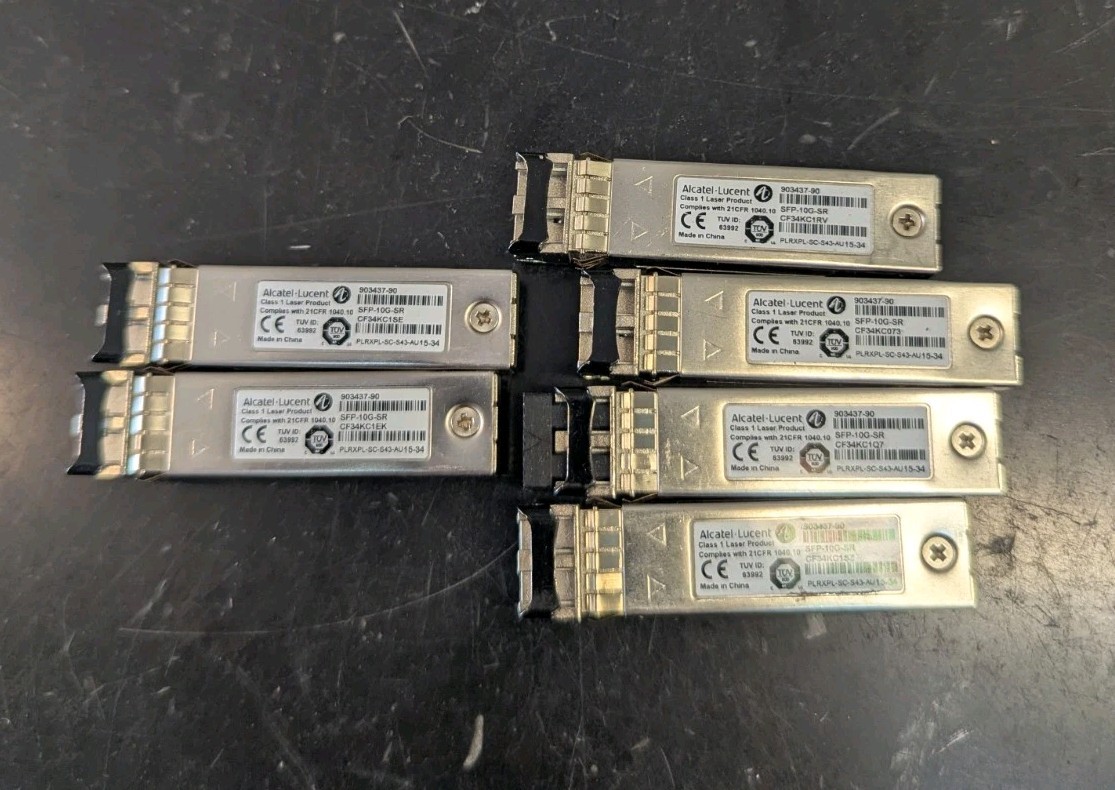(6) Alcatel-Lucent SFP-10G-SR 903437-90 850nm Transceivers