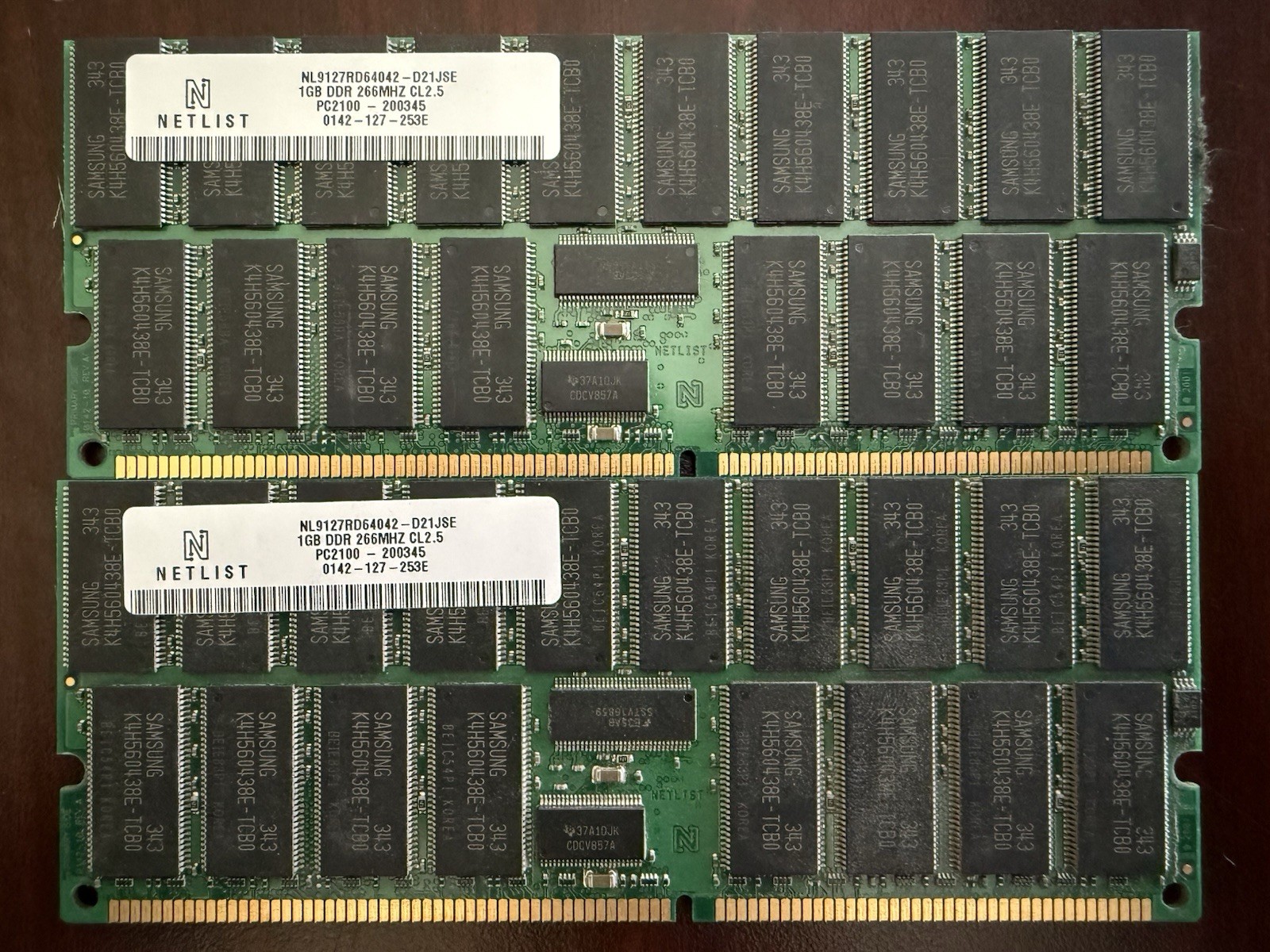 Netlist 1GB DDR PC2100 266MHz RAM (SOLD AS PAIR)