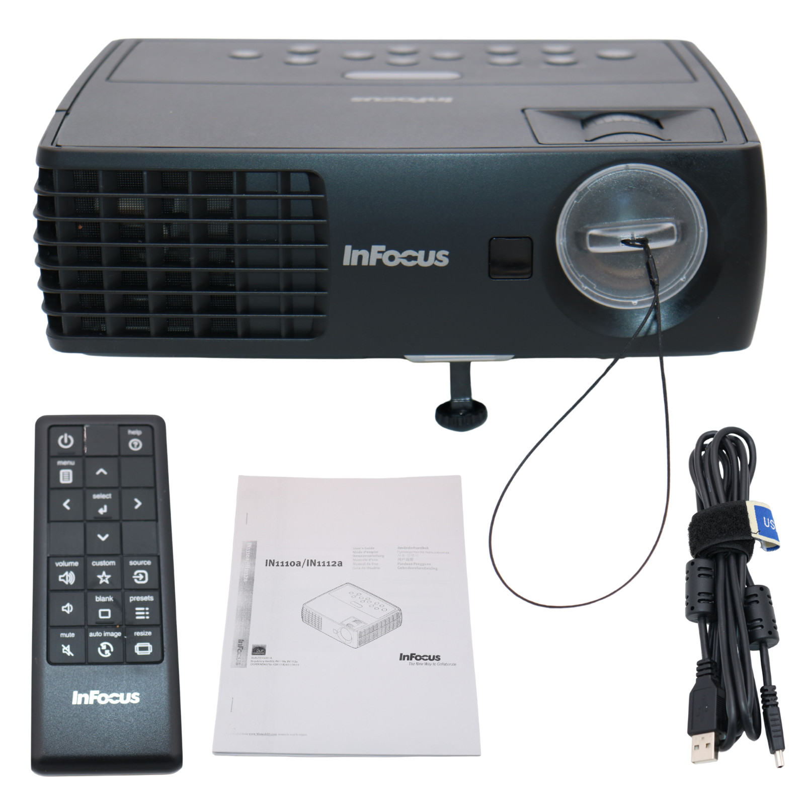 InFocus IN1112a DLP Projector WXGA 2200 Lumens HDMI USB with Remote Tested