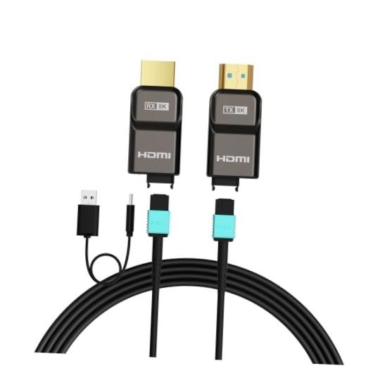 8K Detachable Full Fiber Optic 50FT Detachable Full Fiber Optic Armored Cable