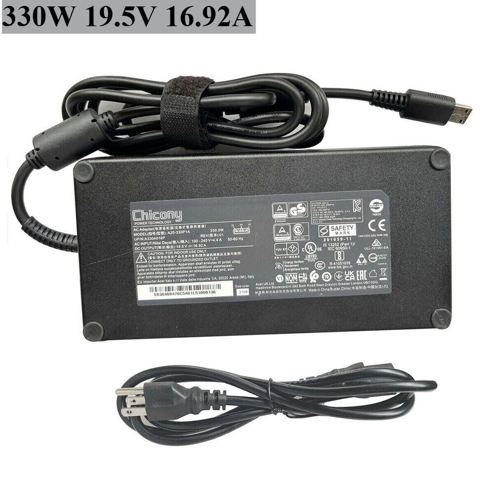 Original Chicony 330W 19.5V 16.92A Charger A20-330P1A for MSI GP76 GP66 Adapter