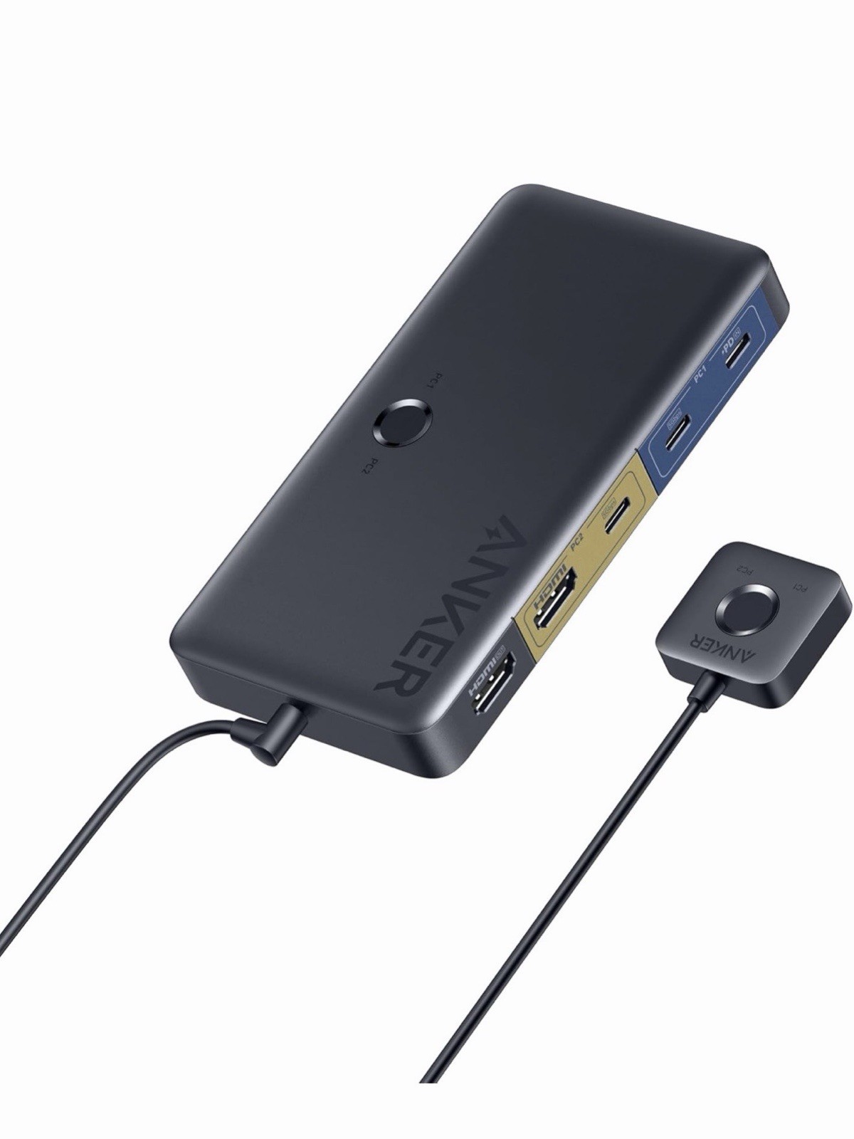 Anker USB 3.0 HDMI KVM Switch, 5 Ports, Supports 4K@60Hz, Gray