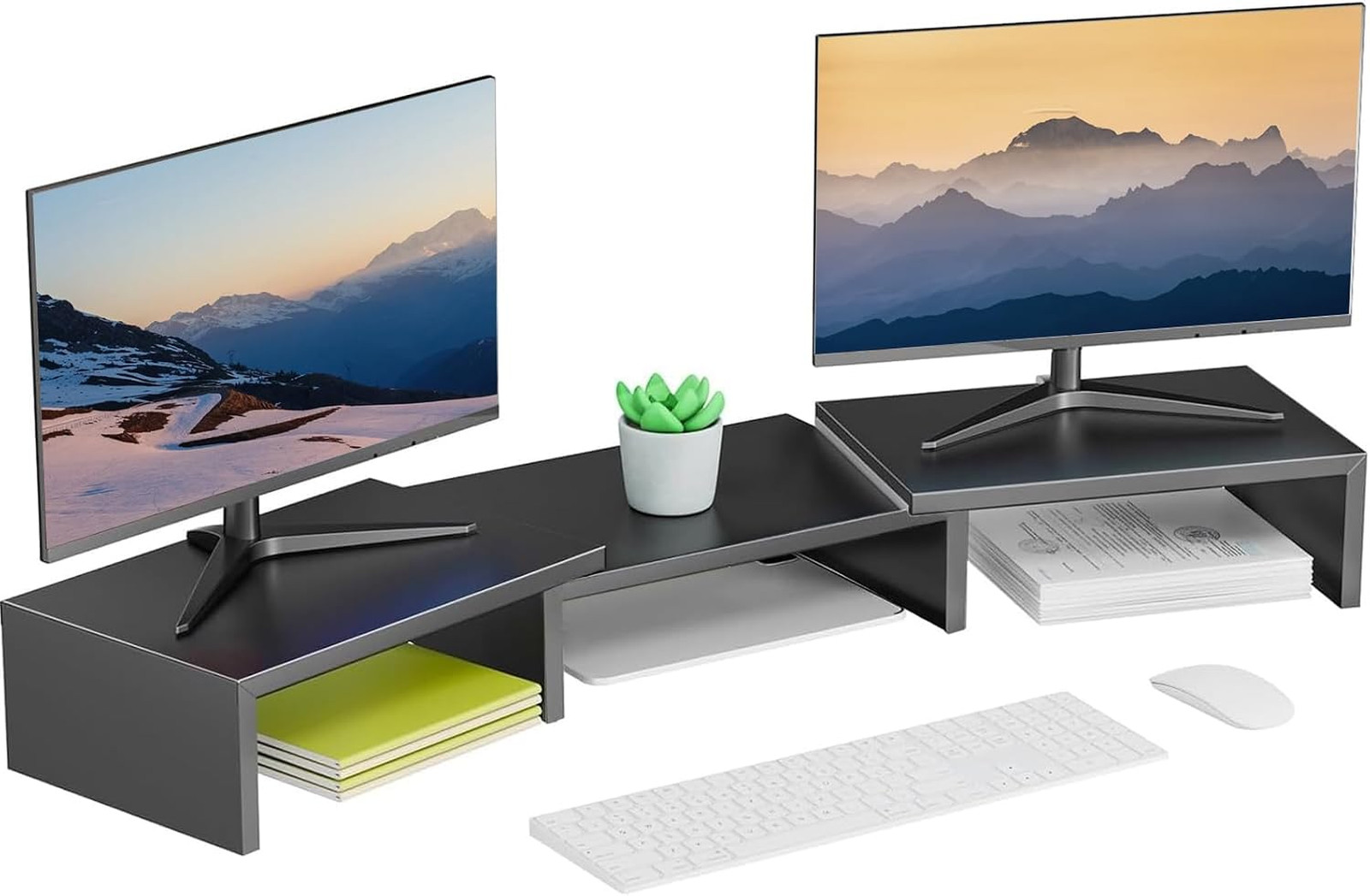 Monitor Stand Riser Organizer Carbon Steel Adjustable Desk Elevation Ergonomic