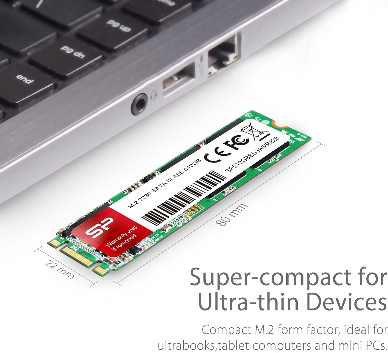 Silicon Power 512GB A55 M.2 SSD SATA III Internal Solid State Drive 2280