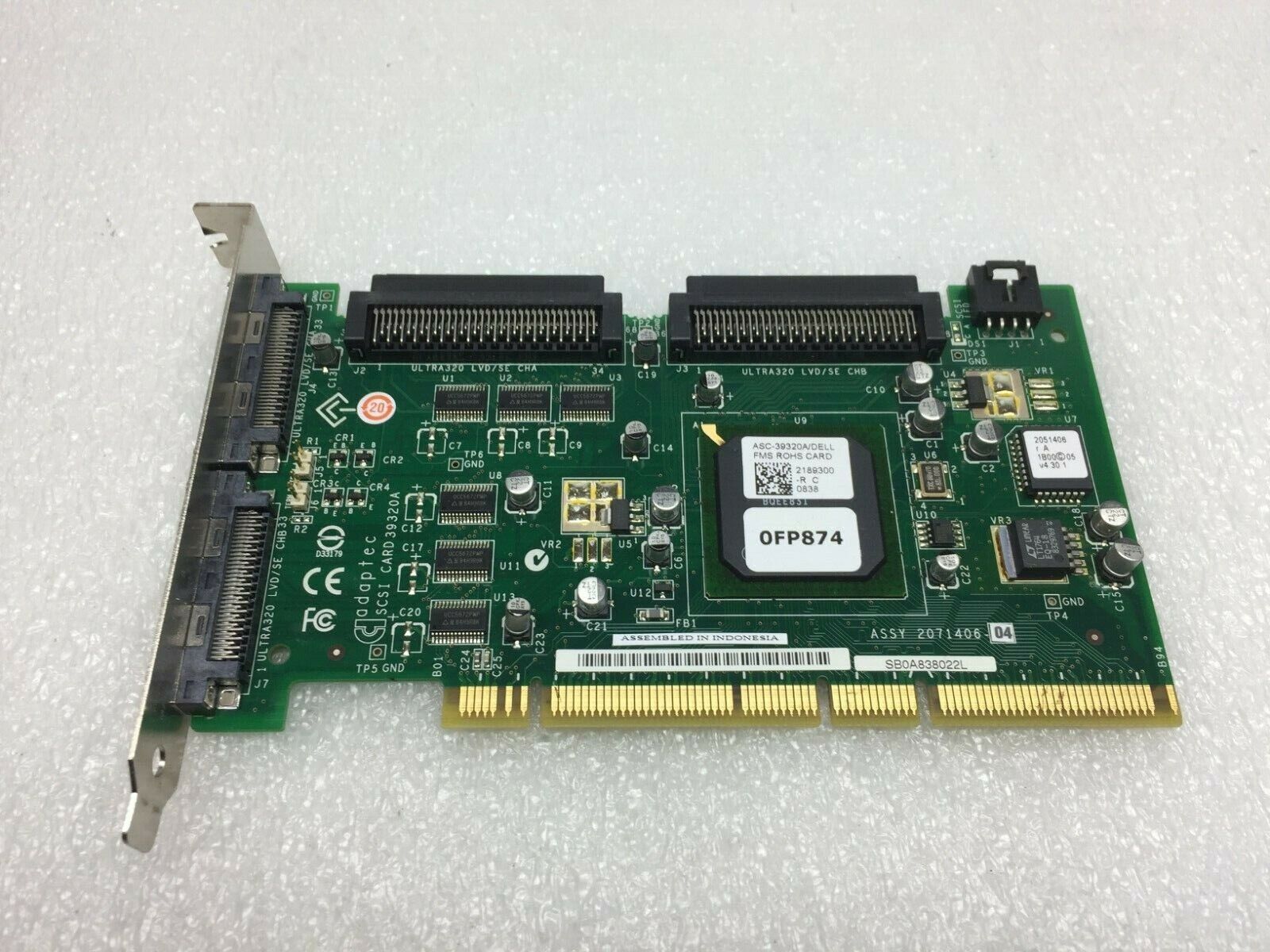 Adaptec SCSI CARD 39320A 2071407-00 REV A MIC ADT-ASC-39320A (B) 